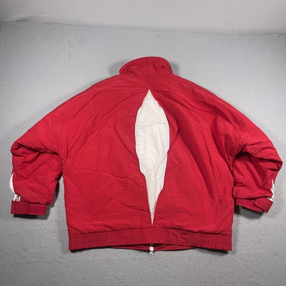 Woolrich Puffer Jacket Women XL Relaxed Red White Insulated Made USA 90s - Picture 13 of 13